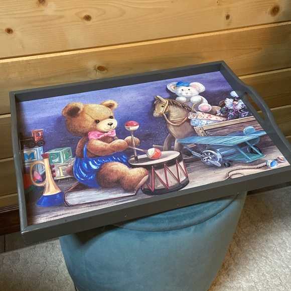 Vintage wooden tea/treat tray - Picture 2 of 6